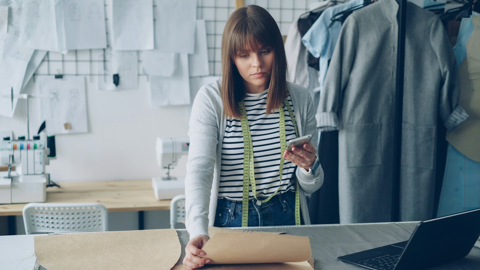 A designer working in the atelier